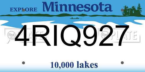 4RIQ927 Minnesota License Plate