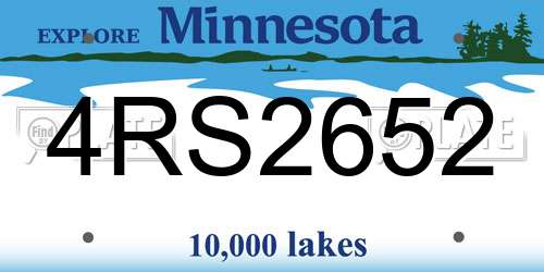 4RS2652 Minnesota License Plate