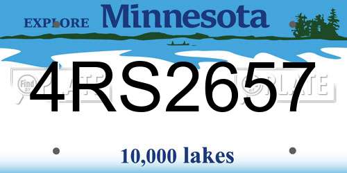 4RS2657 Minnesota License Plate