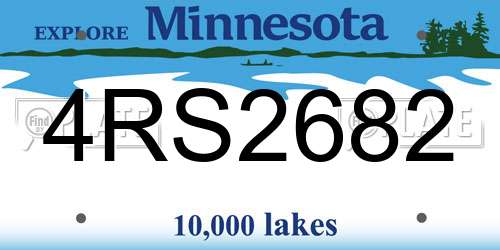 4RS2682 Minnesota License Plate