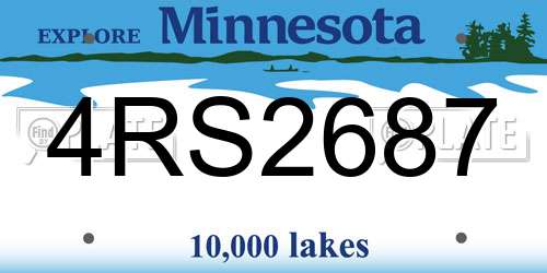 4RS2687 Minnesota License Plate
