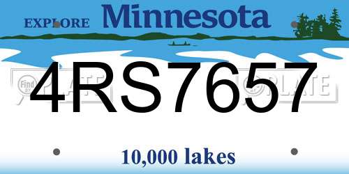 4RS7657 Minnesota License Plate