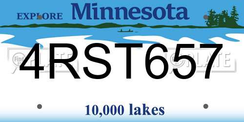 4RST657 Minnesota License Plate