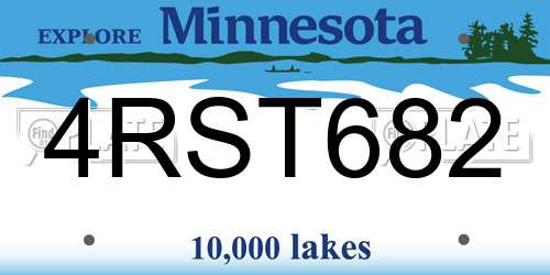4RST682 Minnesota License Plate