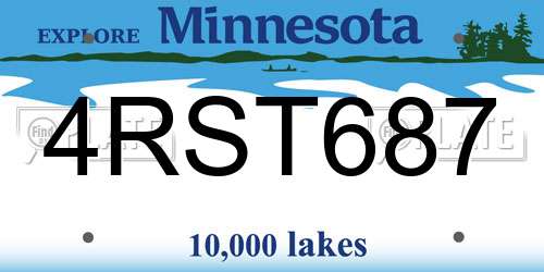 4RST687 Minnesota License Plate
