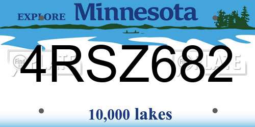 4RSZ682 Minnesota License Plate