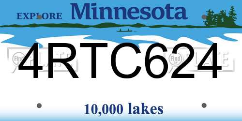 4RTC624 Minnesota License Plate