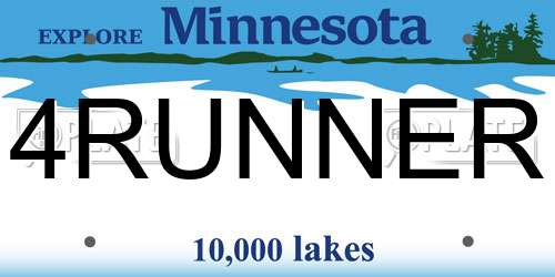 4RUNNER Minnesota License Plate