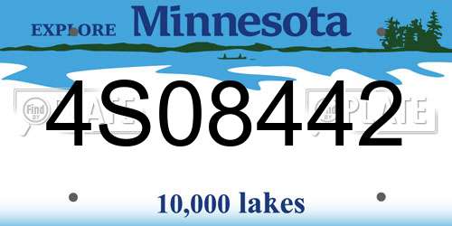 4S08442 Minnesota License Plate