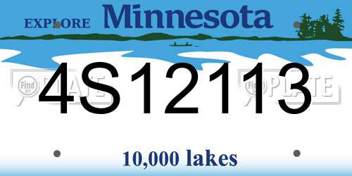 4S12113 Minnesota License Plate
