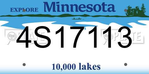 4S17113 Minnesota License Plate
