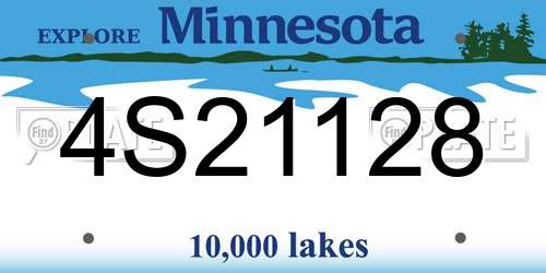 4S21128 Minnesota License Plate
