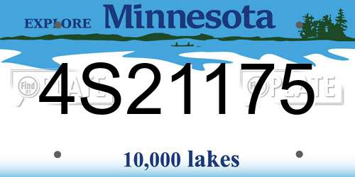 4S21175 Minnesota License Plate