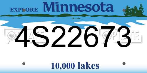 4S22673 Minnesota License Plate