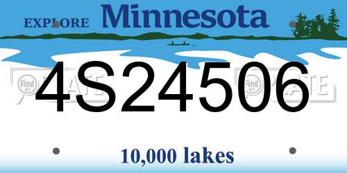4S24506 Minnesota License Plate