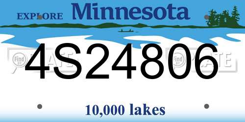 4S24806 Minnesota License Plate