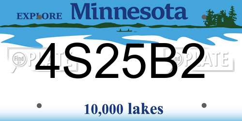 4S25B2 Minnesota License Plate