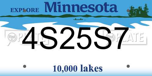 4S25S7 Minnesota License Plate