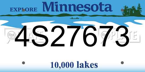 4S27673 Minnesota License Plate