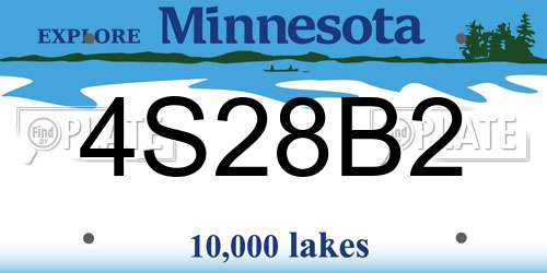 4S28B2 Minnesota License Plate