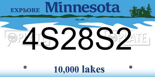 4S28S2 Minnesota License Plate