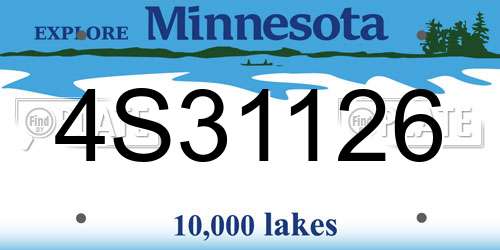 4S31126 Minnesota License Plate