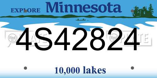 4S42824 Minnesota License Plate