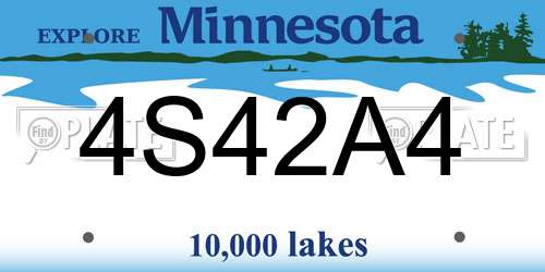 4S42A4 Minnesota License Plate