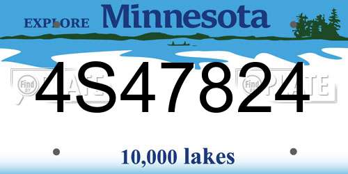 4S47824 Minnesota License Plate