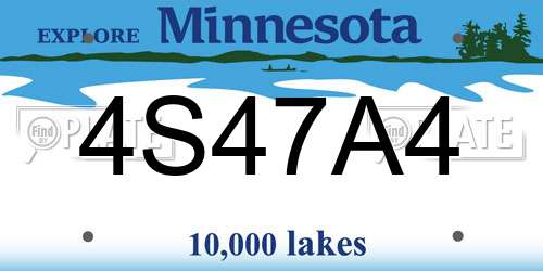 4S47A4 Minnesota License Plate