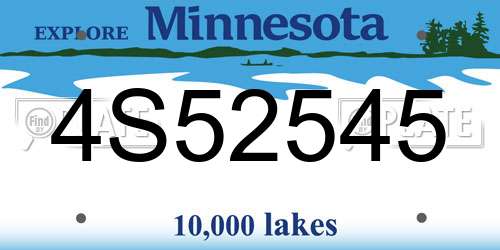 4S52545 Minnesota License Plate