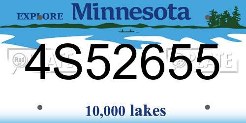 4S52655 Minnesota License Plate