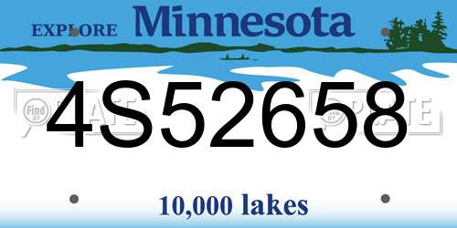 4S52658 Minnesota License Plate