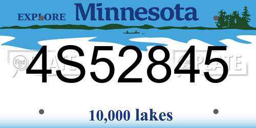 4S52845 Minnesota License Plate