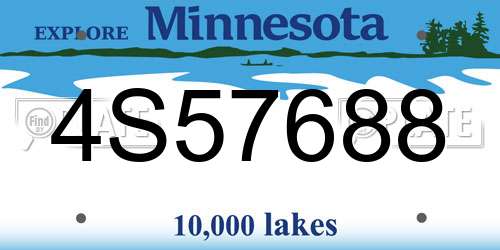 4S57688 Minnesota License Plate