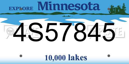 4S57845 Minnesota License Plate