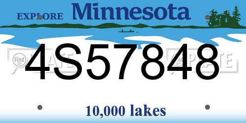 4S57848 Minnesota License Plate