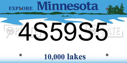 4S59S5 Minnesota License Plate