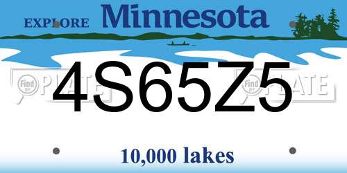 4S65Z5 Minnesota License Plate
