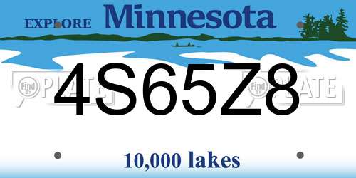 4S65Z8 Minnesota License Plate