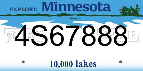 4S67888 Minnesota License Plate