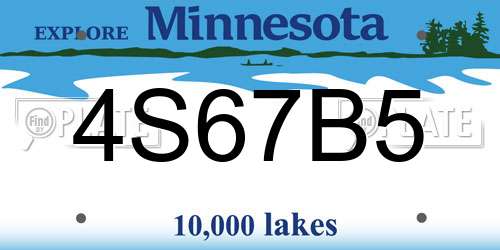 4S67B5 Minnesota License Plate