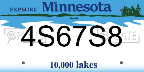 4S67S8 Minnesota License Plate