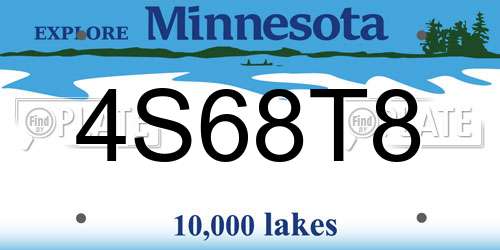 4S68T8 Minnesota License Plate