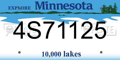 4S71125 Minnesota License Plate