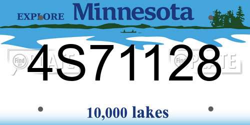 4S71128 Minnesota License Plate