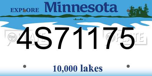 4S71175 Minnesota License Plate