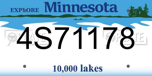 4S71178 Minnesota License Plate