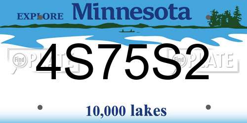 4S75S2 Minnesota License Plate