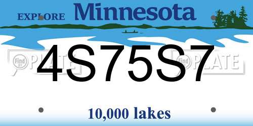 4S75S7 Minnesota License Plate